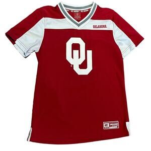 OU University of Oklahoma Red and White Short Sleeve Jersey #1 Medium